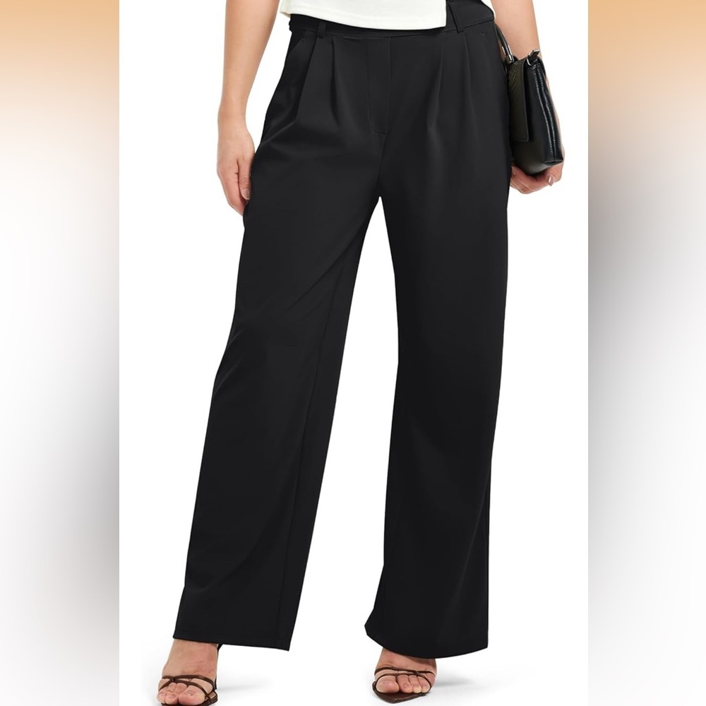 FitsT4 Wide Leg Dress Pants Black NWT